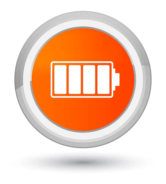 电池图标橙色圆形按钮 — 图库照片