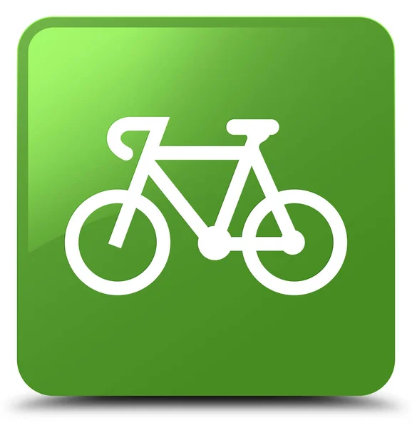 Fahrrad-Symbol weicher grüner quadratischer Knopf — Stockfoto