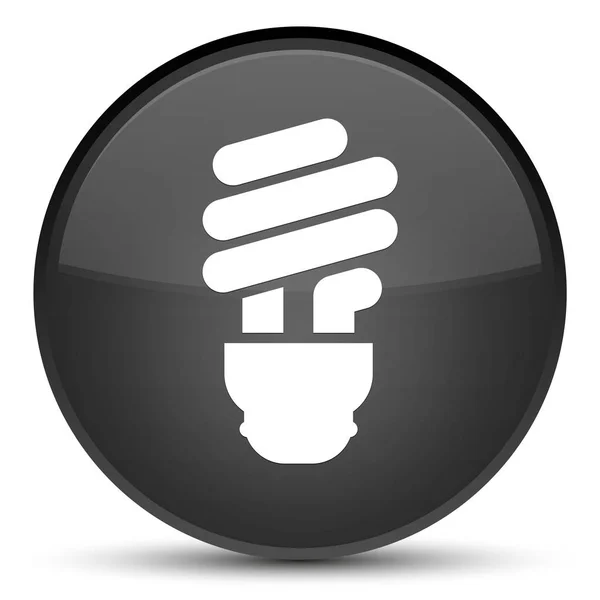 벌브 아이콘 특별 한 블랙 라운드 버튼 — 스톡 사진