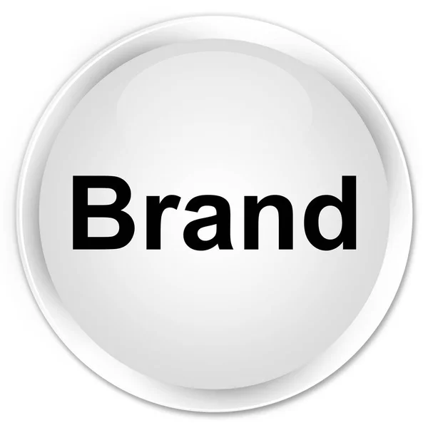 Bílá premium značky kulaté tlačítko — Stock fotografie