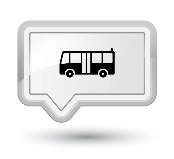 Bouton de bannière blanc premier icône de bus — Photo