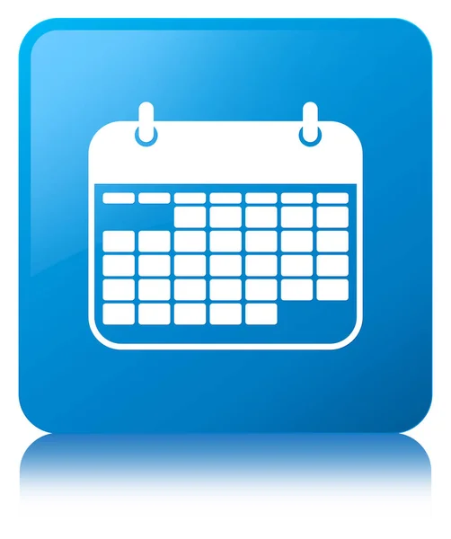 Calendar icon cyan blue square button — Stock Photo, Image