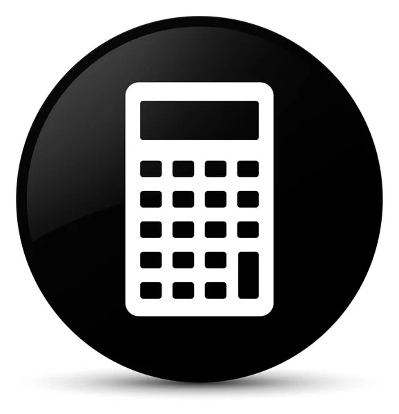 Czarna ikona kalkulator okrągły przycisk — Zdjęcie stockowe