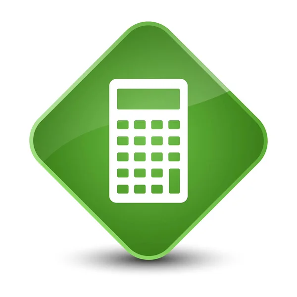 Przycisk elegancki miękki zielony diament ikona kalkulator — Zdjęcie stockowe