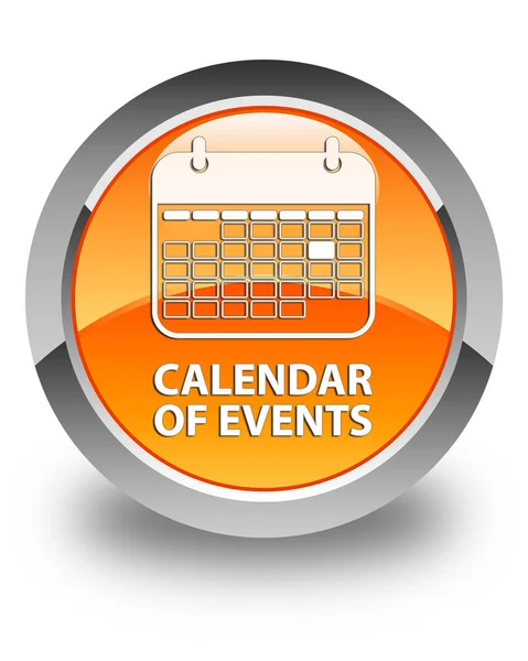 Calendario de eventos brillante botón redondo naranja —  Fotos de Stock