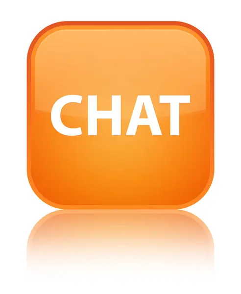 Chat speciale oranje vierkante knop — Stockfoto