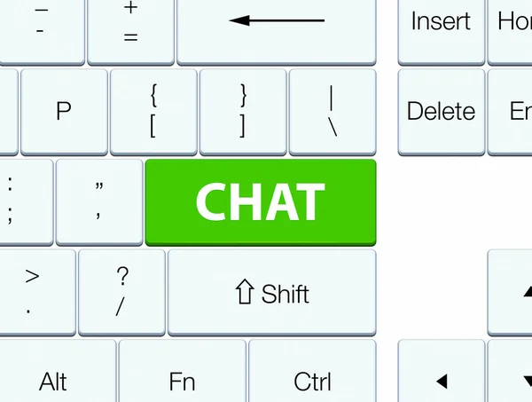 Měkký zelený klávesnice tlačítko chat — Stock fotografie