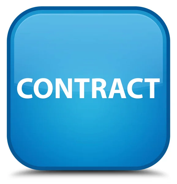 Contract special cyan blue square button — Stock Photo, Image