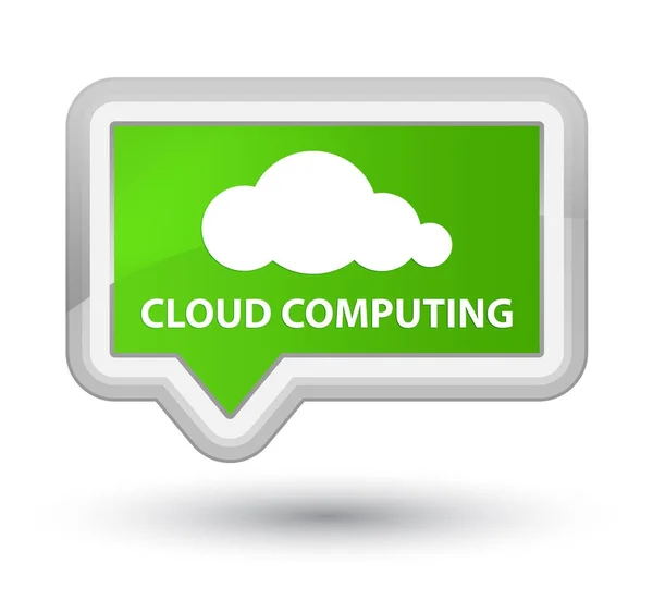 Cloud computing primo pulsante banner verde morbido — Foto Stock