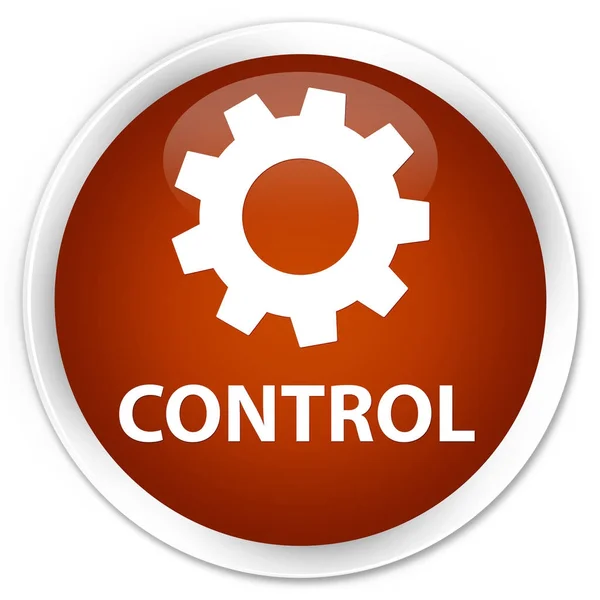 Controllo (icona delle impostazioni) pulsante rotondo marrone premium — Foto Stock