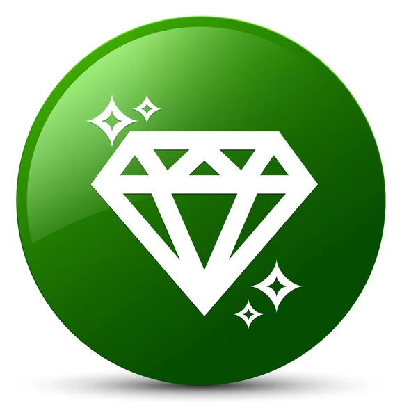 Diamant pictogram groen ronde knop — Stockfoto