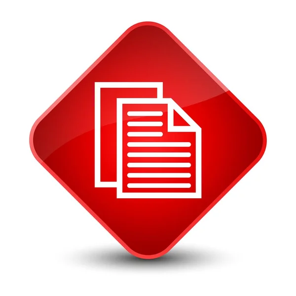 Document pages icon elegant red diamond button — Stock Photo, Image