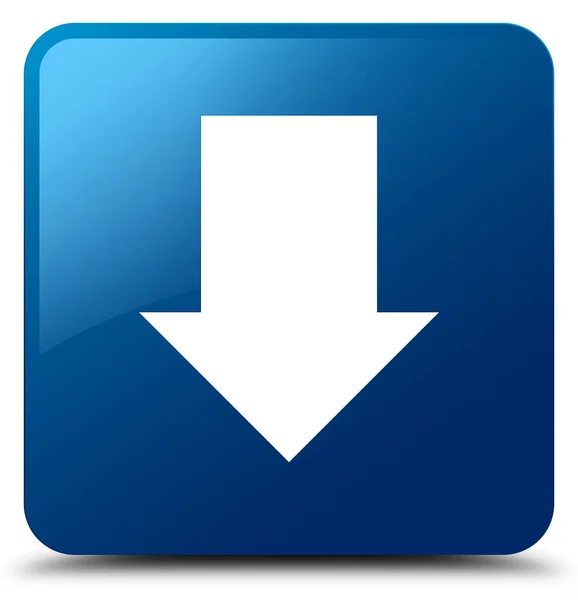 Stáhnout šipku ikony modré čtvercové tlačítko — Stock fotografie