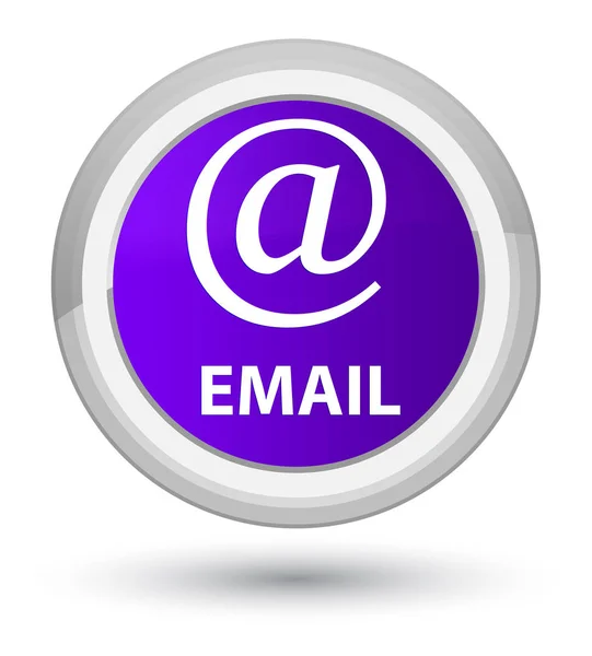 Електронна пошта (іконка адреси) просто фіолетова кругла кнопка — стокове фото