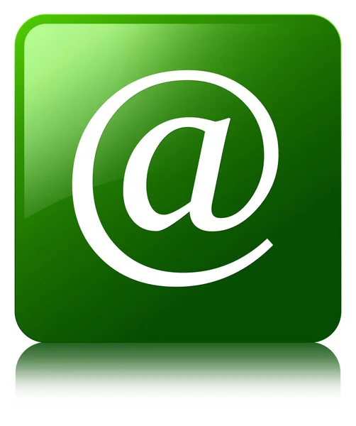 Ícone de endereço de e-mail botão quadrado verde — Fotografia de Stock