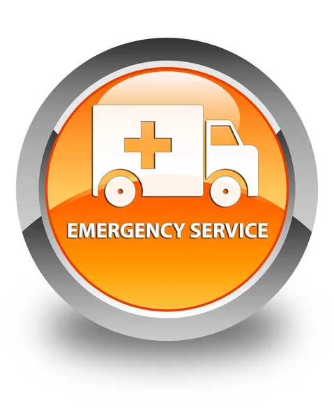 Servicio de emergencia brillante botón redondo naranja — Foto de Stock