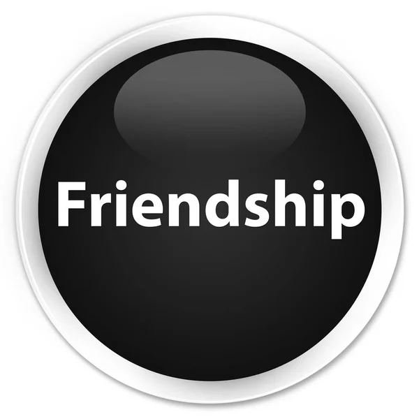 Barátság prémium fekete kerek gomb — Stock Fotó