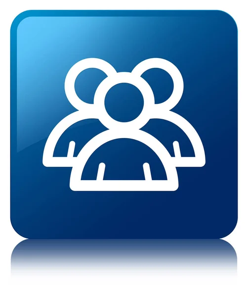 Grupo icono azul botón cuadrado — Foto de Stock