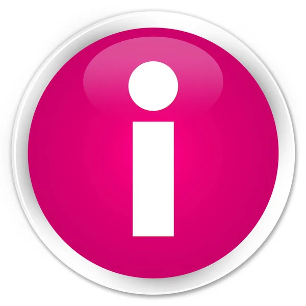 信息图标高级粉红色圆形按钮 — 图库照片