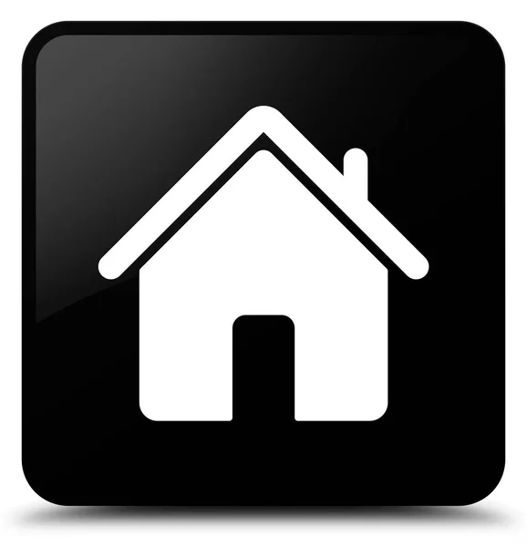 Home-Symbol schwarzer quadratischer Knopf — Stockfoto
