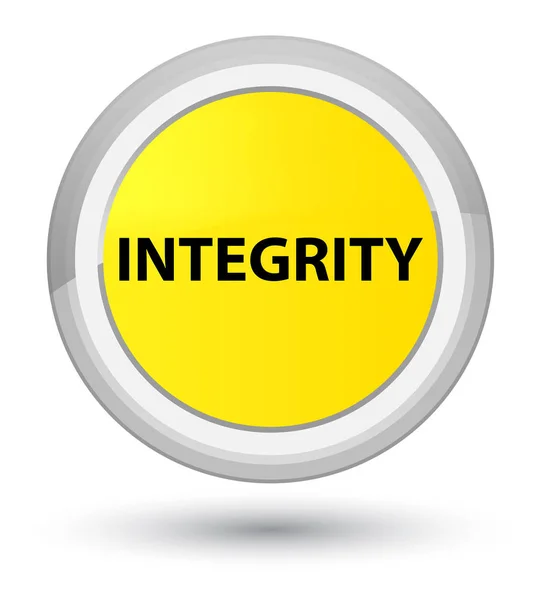 Integrity prime yellow round button — Stock Photo, Image