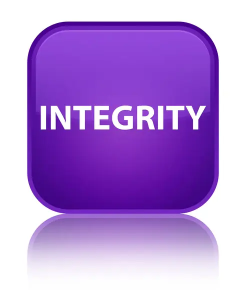 Speciální fialový čtvercové tlačítko integrita — Stock fotografie