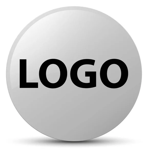 白ロゴ ラウンド ボタン — ストック写真