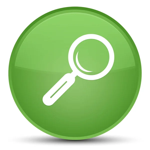 Magnifying glass icon special soft green round button — Stock Photo, Image