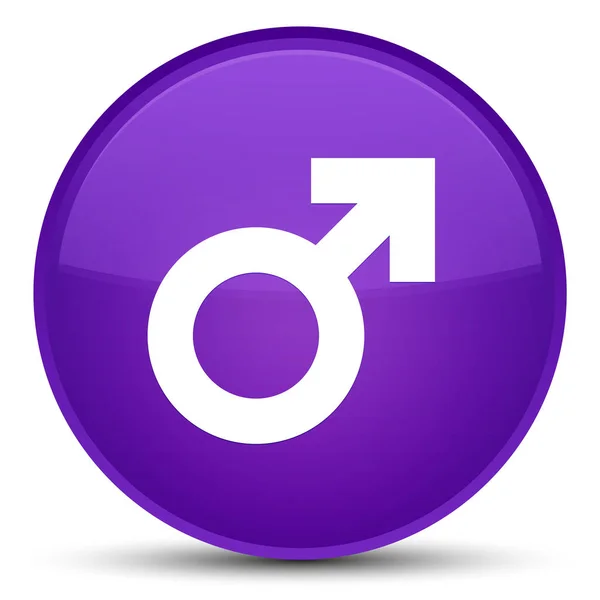 Icône signe masculin bouton rond violet spécial — Photo