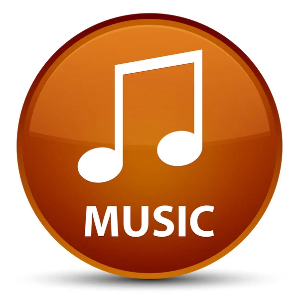 Musica (icona melodia) speciale pulsante rotondo marrone — Foto Stock