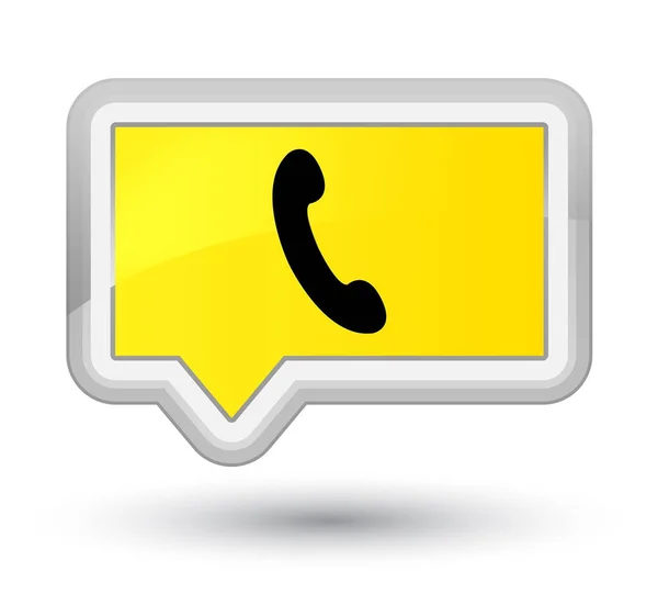 전화 아이콘 주요 노란색 배너 버튼 — 스톡 사진