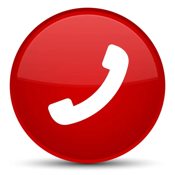 Ícone do telefone botão redondo vermelho especial — Fotografia de Stock
