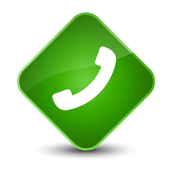 Ícone do telefone elegante botão diamante verde — Fotografia de Stock