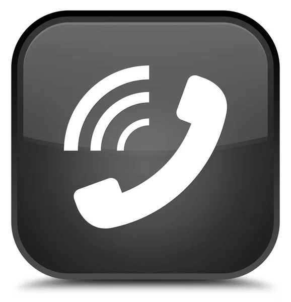 Піктограма дзвінка телефону спеціальна чорна квадратна кнопка — стокове фото