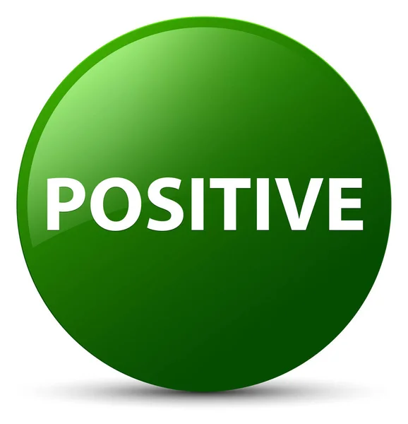 Botão redondo verde positivo — Fotografia de Stock