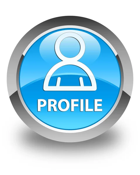 Profilo (icona membro) pulsante rotondo blu ciano lucido — Foto Stock