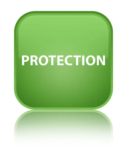 Protezione speciale pulsante quadrato verde morbido — Foto Stock