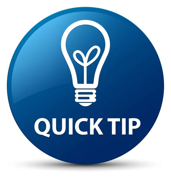 Quick tip (bulb icon) blue round button — Stock Photo, Image