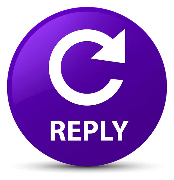 Responder (girar icono de flecha) botón redondo púrpura — Foto de Stock
