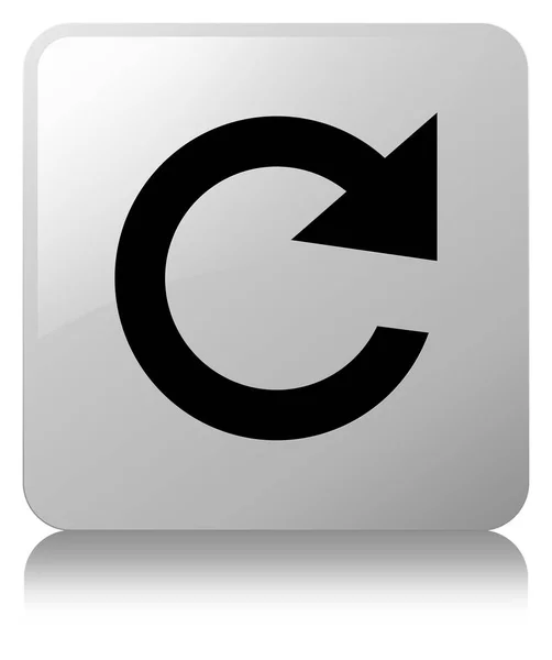 Responder ícone girar botão quadrado branco — Fotografia de Stock