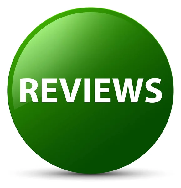Reviews green round button — Stock Photo, Image