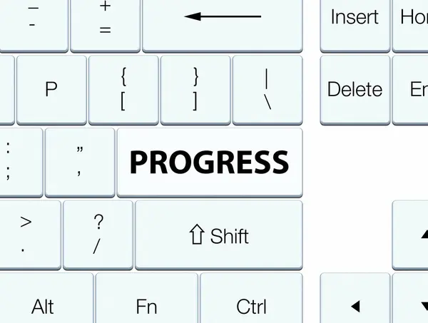 Pokrok bílá klávesnice tlačítko — Stock fotografie