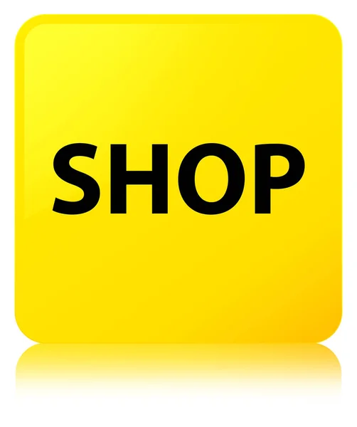 Čtvercové tlačítko obchod žlutá — Stock fotografie