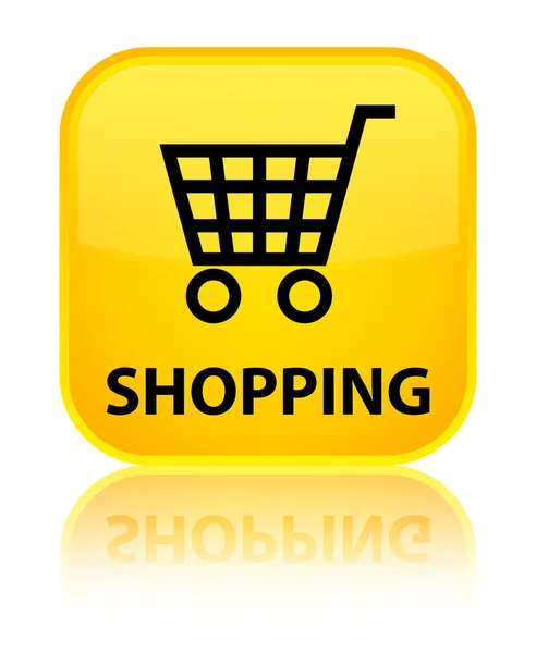 ショッピング特別な黄色の正方形ボタン — ストック写真