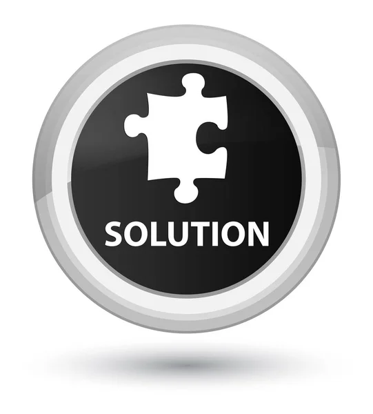 Lösningen (pussel-ikonen) prime svart rund knapp — Stockfoto