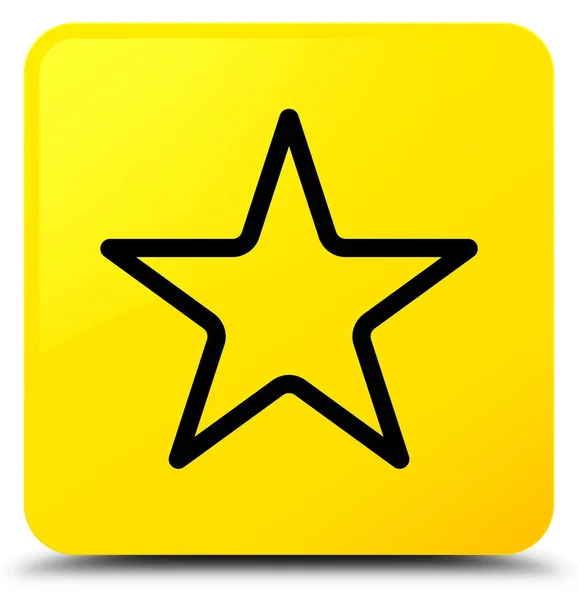 Ícone estrela botão quadrado amarelo — Fotografia de Stock