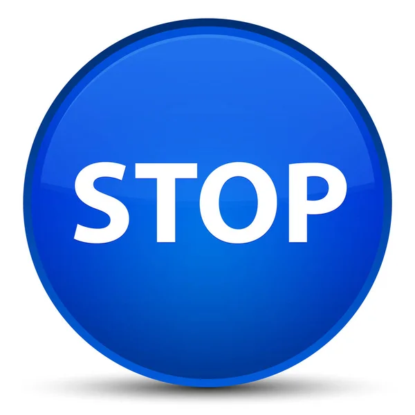 Stop speciale pulsante rotondo blu — Foto Stock