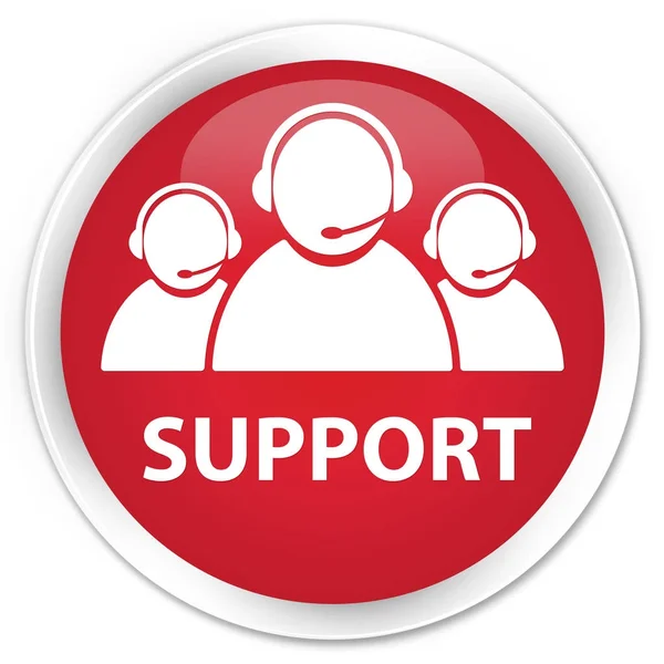 Suporte (ícone da equipe de atendimento ao cliente) botão redondo vermelho premium — Fotografia de Stock