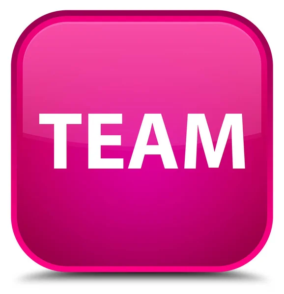 团队特殊粉红方形按钮 — 图库照片