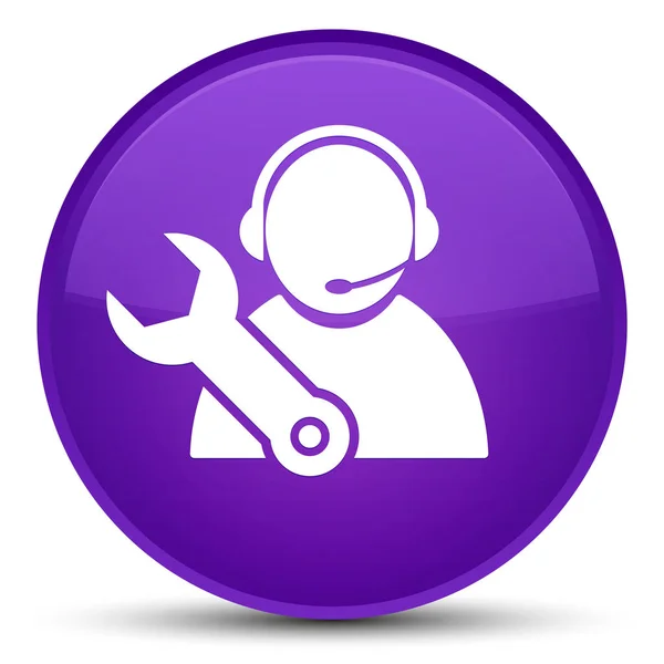 Tech support icon special purple round button — Stock Photo, Image